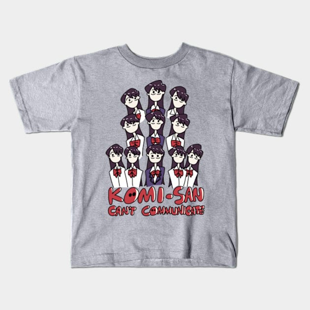 Komi Can't Communicate or Komi san wa komyushou desu anime characters in a cute doodle Kids T-Shirt by Animangapoi